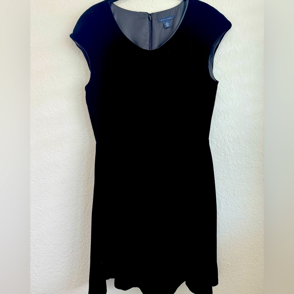 Tommy Hilfiger Black Velvet fit n flare dress sz 12
